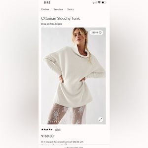 Free people ottoman tunic ecru size XS USED